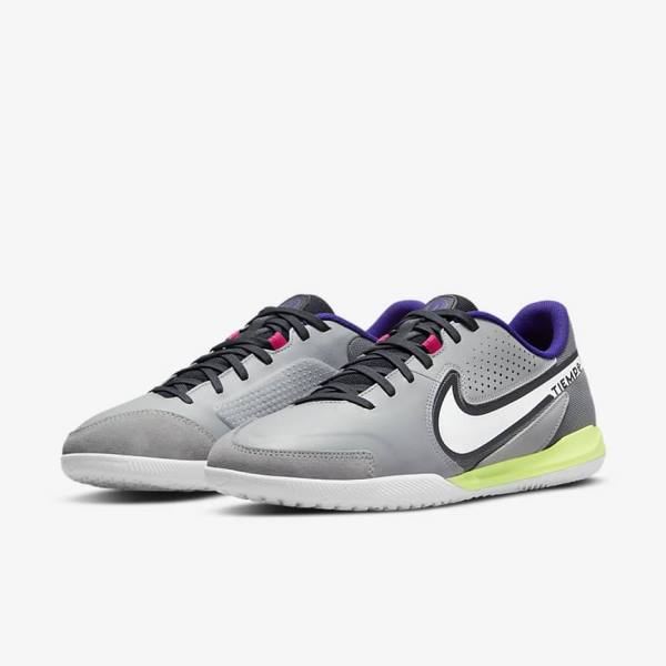 Buty Piłkarskie Damskie Nike Tiempo Legend 9 Academy IC Indoor-Court Głęboka Szare Białe | NK897LWF