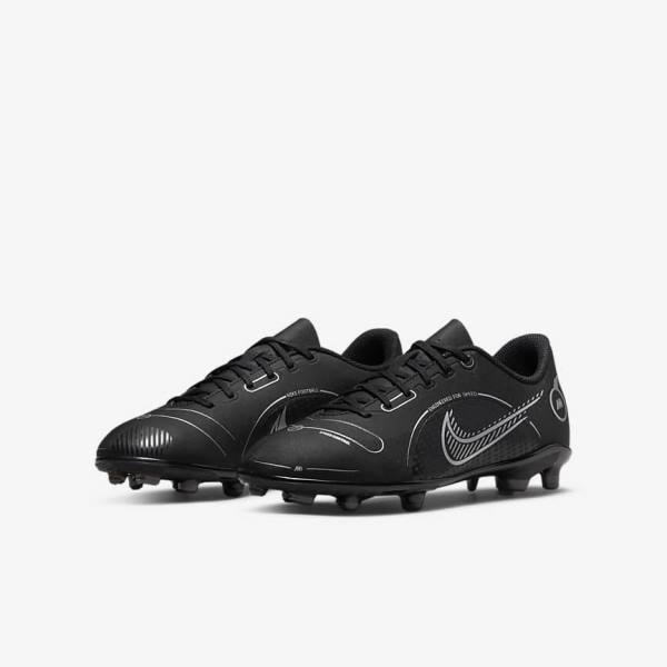 Buty Piłkarskie Dziecięce Nike Jr. Mercurial Vapor 14 Club MG Older Multi-Ground Czarne Szare Metal Srebrne | NK140TZB