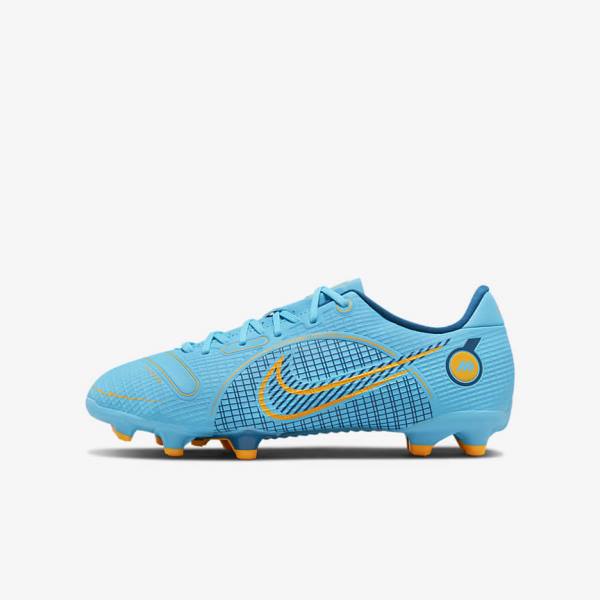 Buty Piłkarskie Dziecięce Nike Jr. Mercurial Vapor 14 Academy MG Older Multi-Ground Niebieskie Pomarańczowe | NK263VHM