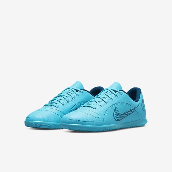 Buty Piłkarskie Dziecięce Nike Jr. Mercurial Vapor 14 Club IC Older Indoor Court Niebieskie Pomarańczowe | NK349LSH