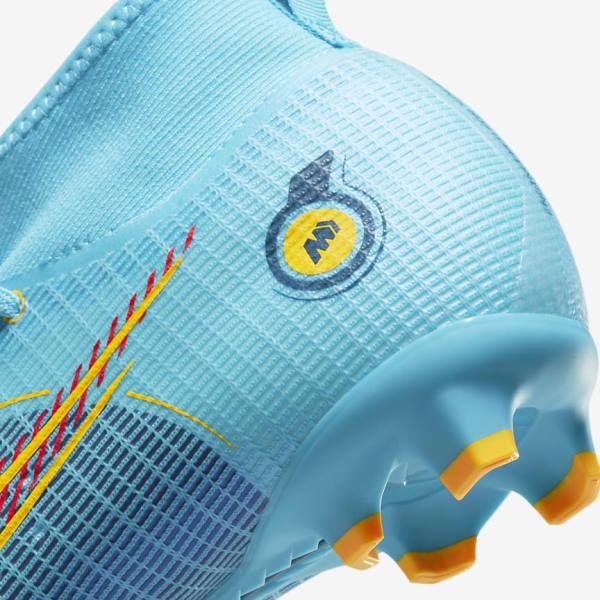 Buty Piłkarskie Dziecięce Nike Jr. Mercurial Superfly 8 Pro FG Younger and Older Firm-Grounds Niebieskie Pomarańczowe | NK365IPL