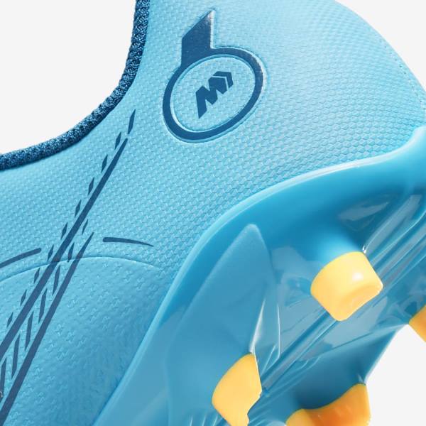 Buty Piłkarskie Dziecięce Nike Jr. Mercurial Vapor 14 Club MG Older Multi-Ground Niebieskie Pomarańczowe | NK431AMT