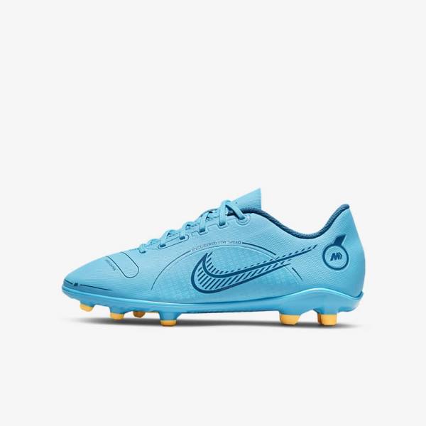 Buty Piłkarskie Dziecięce Nike Jr. Mercurial Vapor 14 Club MG Older Multi-Ground Niebieskie Pomarańczowe | NK431AMT