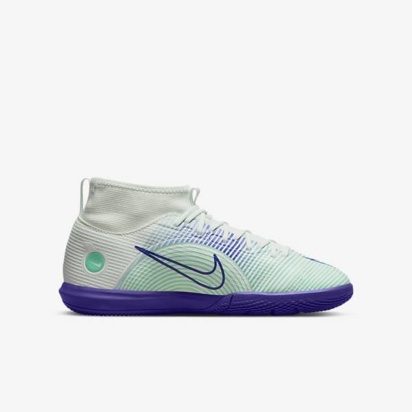 Buty Piłkarskie Dziecięce Nike Jr. Mercurial Dream Speed Superfly 8 Academy IC Indoor Court Zielone Fioletowe Zielone | NK479PCX