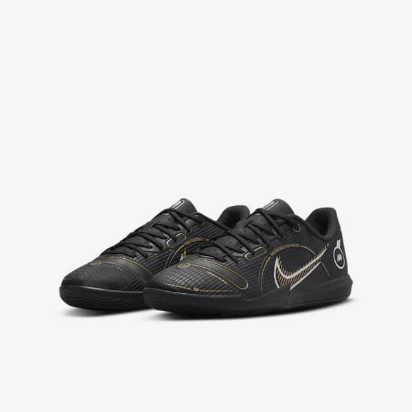 Buty Piłkarskie Dziecięce Nike Jr. Mercurial Vapor 14 Academy IC Older Indoor Court Czarne Metal Srebrne Szare Metal Złote | NK725QRN