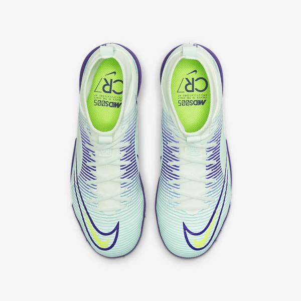 Buty Piłkarskie Dziecięce Nike Jr. Mercurial Dream Speed Superfly 8 Academy TF Turf Zielone Fioletowe Zielone | NK769KXQ