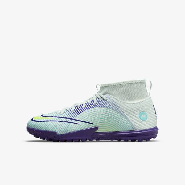 Buty Piłkarskie Dziecięce Nike Jr. Mercurial Dream Speed Superfly 8 Academy TF Turf Zielone Fioletowe Zielone | NK769KXQ