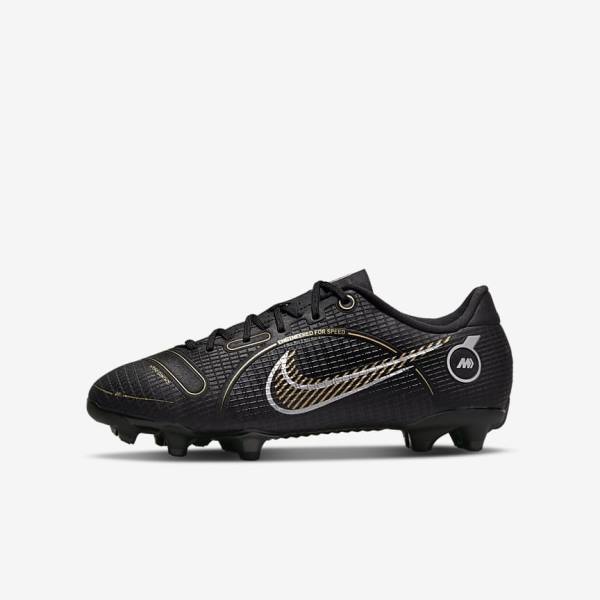 Buty Piłkarskie Dziecięce Nike Jr. Mercurial Vapor 14 Academy MG Older Multi-Ground Czarne Metal Srebrne Szare Metal Złote | NK827HBV