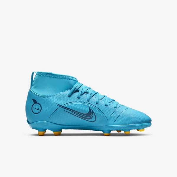 Buty Piłkarskie Dziecięce Nike Jr. Mercurial Superfly 8 Club MG Older Multi-Ground Niebieskie Pomarańczowe | NK841ZUG