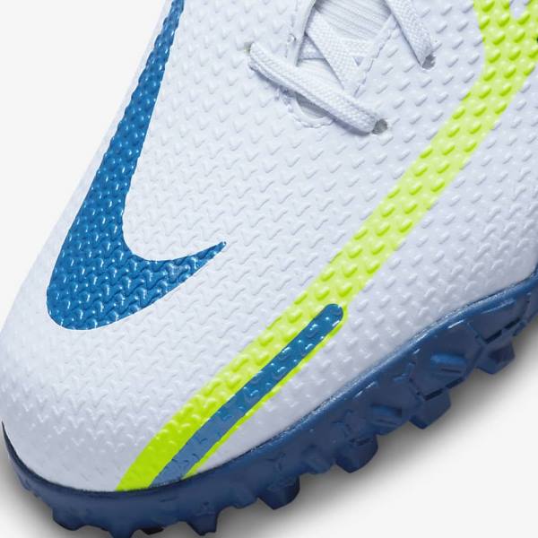 Buty Piłkarskie Dziecięce Nike Jr. Phantom GT2 Academy Dynamic Fit TF Older Turf Szare Głęboka Niebieskie Ciemny Niebieskie | NK219WNY