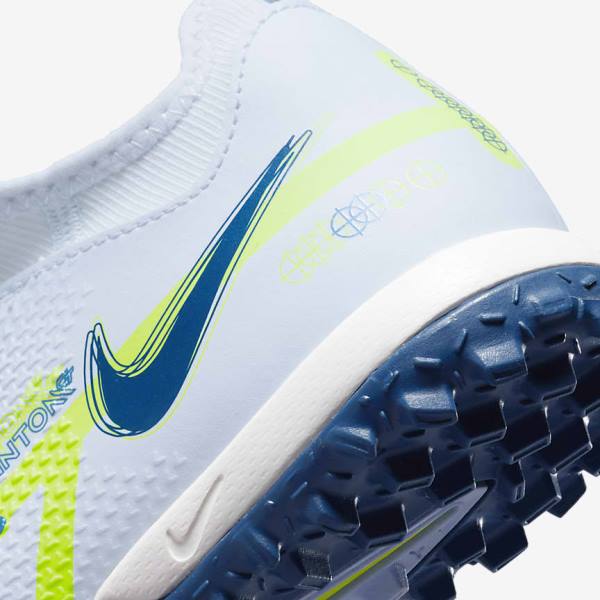 Buty Piłkarskie Dziecięce Nike Jr. Phantom GT2 Academy Dynamic Fit TF Older Turf Szare Głęboka Niebieskie Ciemny Niebieskie | NK219WNY