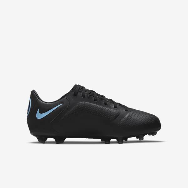 Buty Piłkarskie Dziecięce Nike Jr. Tiempo Legend 9 Pro FG Older Firm-Ground Czarne Szare | NK980ORY