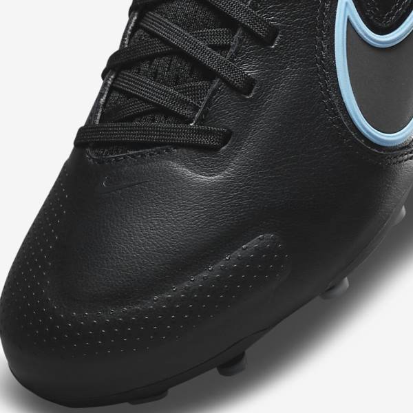 Buty Piłkarskie Dziecięce Nike Jr. Tiempo Legend 9 Pro FG Older Firm-Ground Czarne Szare | NK980ORY