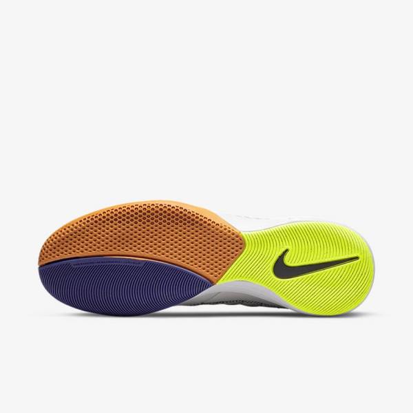 Buty Piłkarskie Męskie Nike Lunar Gato II IC Indoor Court Białe Żółte Czarne | NK179DAO