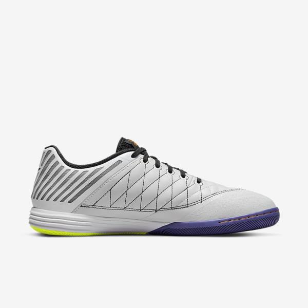 Buty Piłkarskie Męskie Nike Lunar Gato II IC Indoor Court Białe Żółte Czarne | NK179DAO