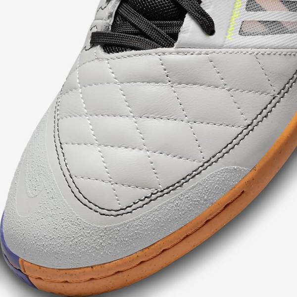 Buty Piłkarskie Męskie Nike Lunar Gato II IC Indoor Court Białe Żółte Czarne | NK179DAO