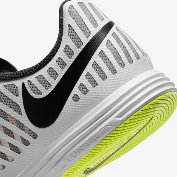 Buty Piłkarskie Męskie Nike Lunar Gato II IC Indoor Court Białe Żółte Czarne | NK179DAO