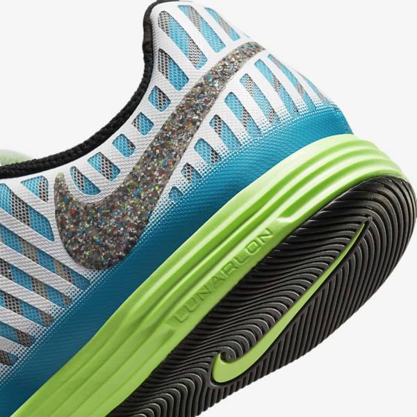 Buty Piłkarskie Męskie Nike Lunar Gato II IC Indoor Court Białe Głęboka Niebieskie Czarne Czarne | NK324NFL