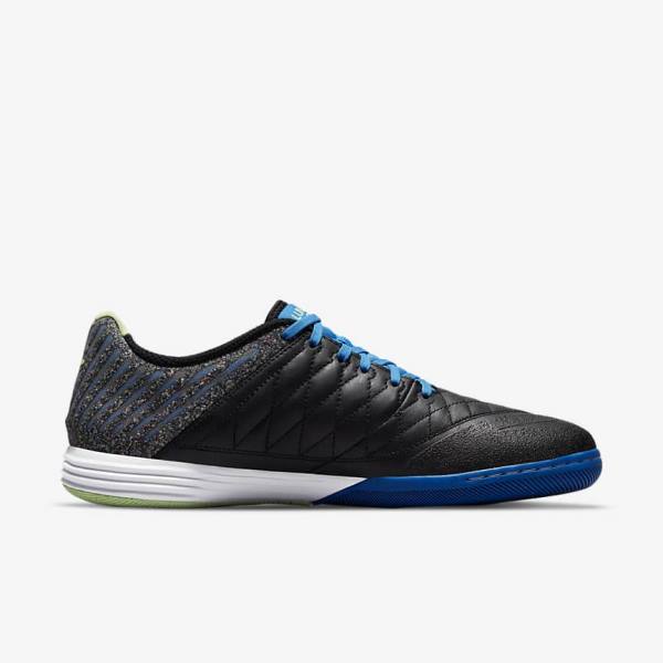 Buty Piłkarskie Męskie Nike Lunar Gato II IC Indoor Court Czarne Głęboka Niebieskie Głęboka Zielone | NK630WFI