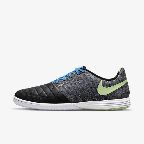 Buty Piłkarskie Męskie Nike Lunar Gato II IC Indoor Court Czarne Głęboka Niebieskie Głęboka Zielone | NK630WFI