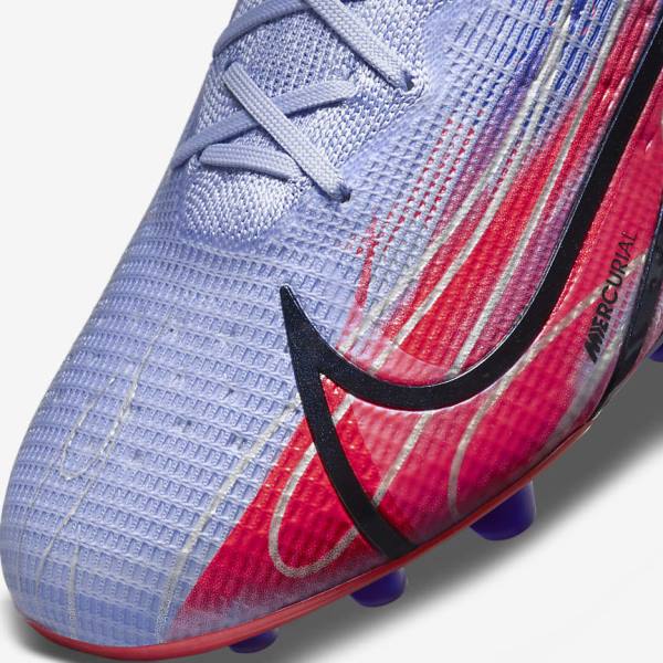 Buty Piłkarskie Męskie Nike Mercurial Superfly 8 Elite KM AG Artificial-Grass Indygo Głęboka Czerwone Metal Srebrne | NK031KFT