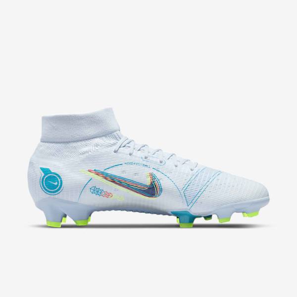 Buty Piłkarskie Męskie Nike Mercurial Superfly 8 Pro FG Firm-Ground Szare Głęboka Niebieskie Ciemny Niebieskie | NK204QJP