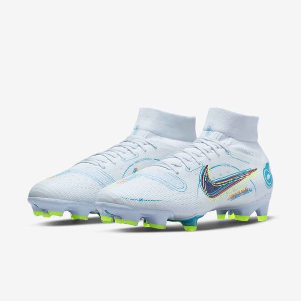 Buty Piłkarskie Męskie Nike Mercurial Superfly 8 Pro FG Firm-Ground Szare Głęboka Niebieskie Ciemny Niebieskie | NK204QJP