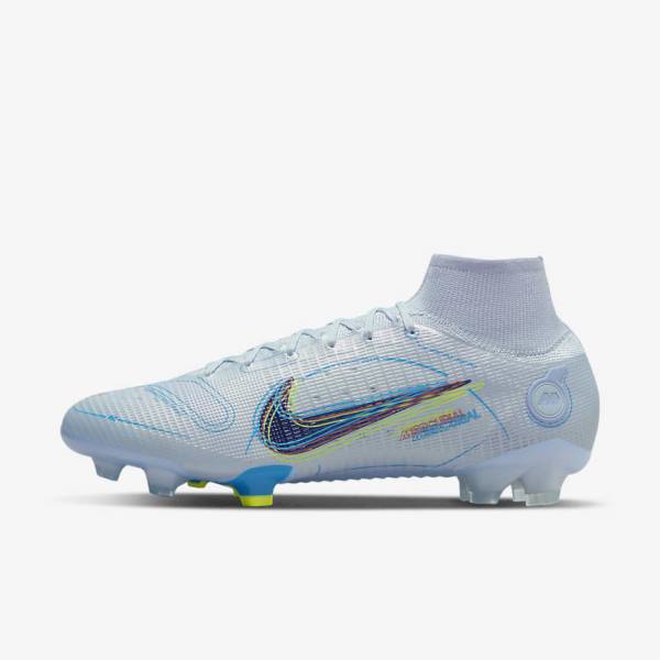 Buty Piłkarskie Męskie Nike Mercurial Superfly 8 Elite FG Firm-Grounds Szare Głęboka Niebieskie Niebieskie | NK452OFZ