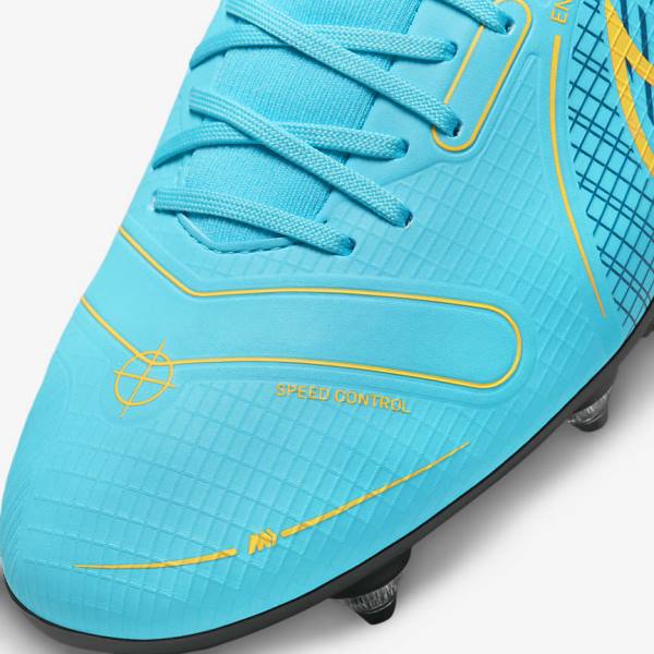 Buty Piłkarskie Męskie Nike Mercurial Superfly 8 Academy SG-PRO Anti-Clog Traction Soft-Grounds Niebieskie Pomarańczowe | NK497HXC