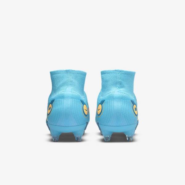 Buty Piłkarskie Męskie Nike Mercurial Superfly 8 Elite SG-PRO Anti-Clog Traction Soft-Ground Niebieskie Pomarańczowe | NK534KMI