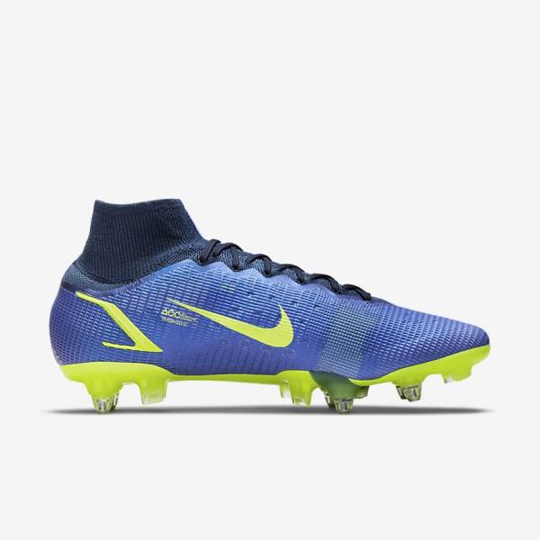 Buty Piłkarskie Męskie Nike Mercurial Superfly 8 Elite SG-Pro AC Soft-Ground Niebieskie | NK603ZQP