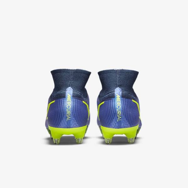 Buty Piłkarskie Męskie Nike Mercurial Superfly 8 Elite SG-Pro AC Soft-Ground Niebieskie | NK603ZQP