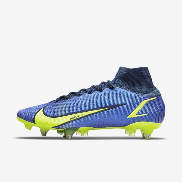 Buty Piłkarskie Męskie Nike Mercurial Superfly 8 Elite SG-Pro AC Soft-Ground Niebieskie | NK603ZQP