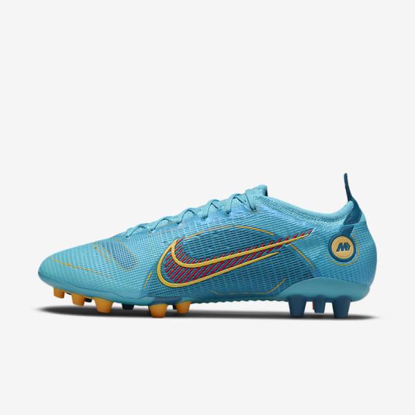 Buty Piłkarskie Męskie Nike Mercurial Vapor 14 Elite AG Artificial-Grounds Niebieskie Pomarańczowe | NK603WPJ