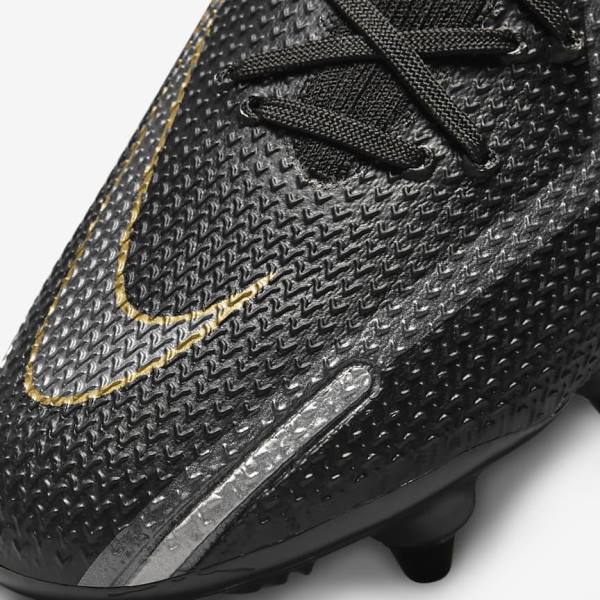 Buty Piłkarskie Męskie Nike Phantom GT2 Elite SG-Pro AC Soft-Ground Czarne Metal Złote Metal Srebrne Metal Ciemny Szare | NK823BWY