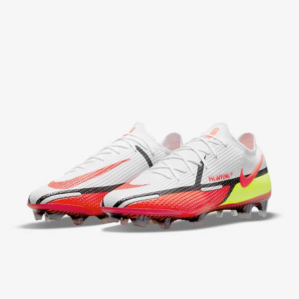 Buty Piłkarskie Męskie Nike Phantom GT2 Elite FG Firm-Ground Białe Czarne Głęboka Czerwone | NK879PZG