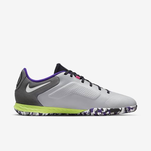 Buty Piłkarskie Męskie Nike React Tiempo Legend 9 Pro IC Indoor-Court Głęboka Szare Białe | NK385ZVO