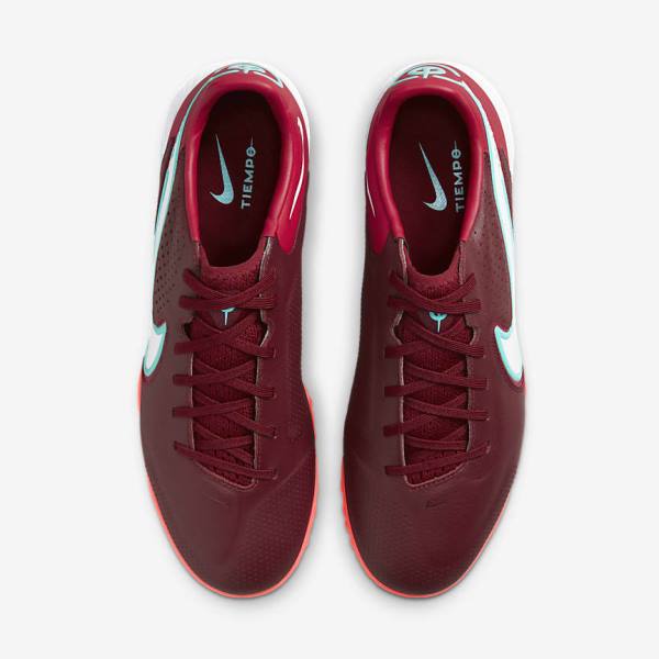 Buty Piłkarskie Męskie Nike React Tiempo Legend 9 Pro TF Turf Czerwone Głęboka Czerwone Białe | NK621TAB