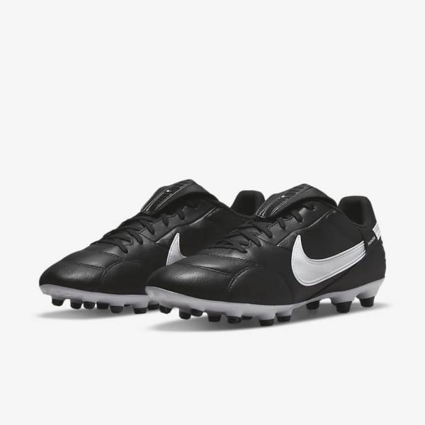 Buty Piłkarskie Męskie Nike The Premier 3 FG Firm-Grounds Czarne Białe | NK182GPU