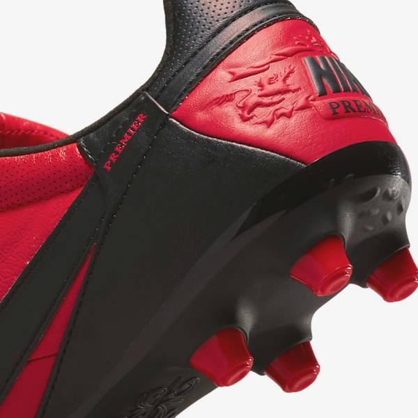 Buty Piłkarskie Męskie Nike The Premier 3 FG Firm-Grounds Czerwone Czarne | NK841SAY