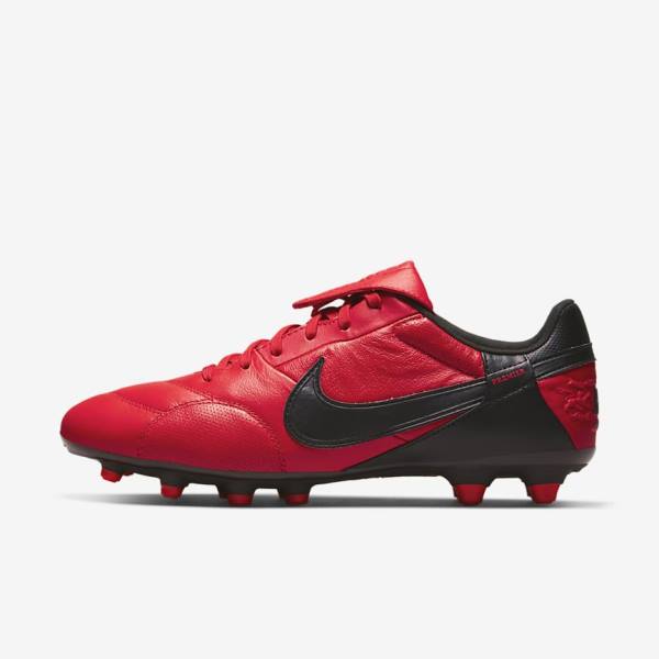 Buty Piłkarskie Męskie Nike The Premier 3 FG Firm-Grounds Czerwone Czarne | NK841SAY