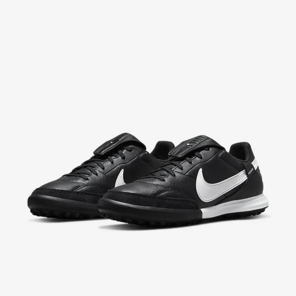 Buty Piłkarskie Męskie Nike The Premier 3 TF Artificial-Turf Czarne Białe | NK975YEW