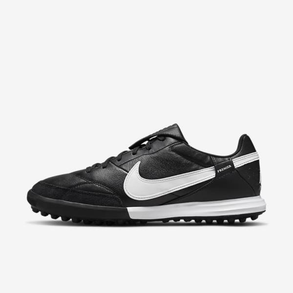 Buty Piłkarskie Męskie Nike The Premier 3 TF Artificial-Turf Czarne Białe | NK975YEW