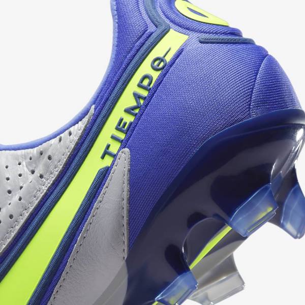 Buty Piłkarskie Męskie Nike Tiempo Legend 9 Elite FG Firm-Ground Szare Niebieskie | NK863NXO