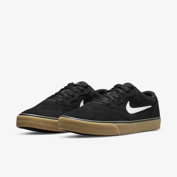 Buty Skate Damskie Nike SB Chron 2 Czarne Głęboka Brązowe Białe | NK610VFI