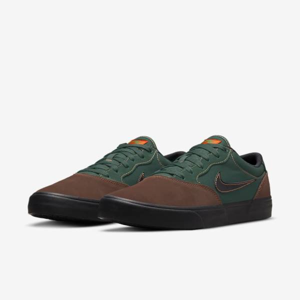 Buty Skate Damskie Nike SB Chron 2 Głęboka Czekolada Zielone Pomarańczowe Czarne | NK876LRV