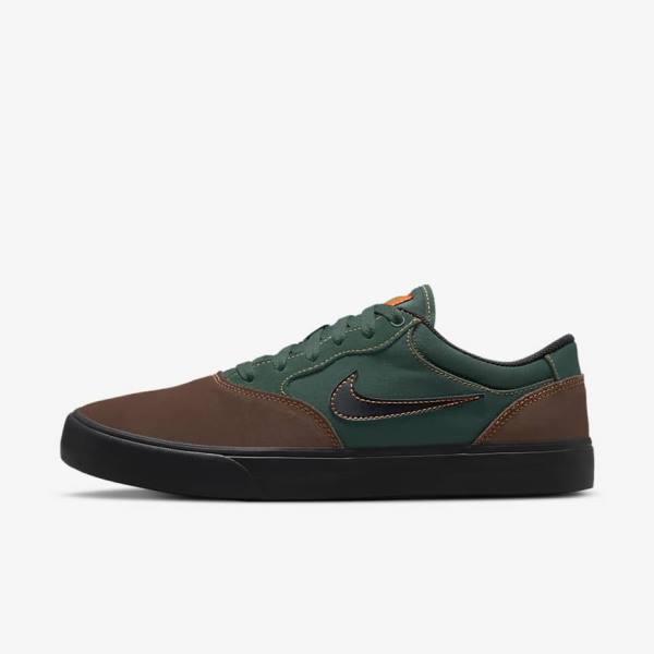 Buty Skate Damskie Nike SB Chron 2 Głęboka Czekolada Zielone Pomarańczowe Czarne | NK876LRV