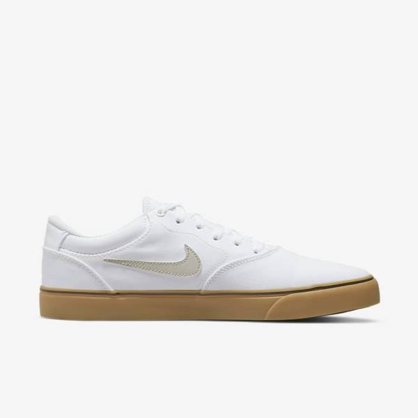 Buty Skate Damskie Nike SB Chron 2 Płócienne Białe Głęboka Brązowe Głęboka Beżowe | NK037ZQU