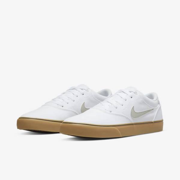 Buty Skate Damskie Nike SB Chron 2 Płócienne Białe Głęboka Brązowe Głęboka Beżowe | NK037ZQU