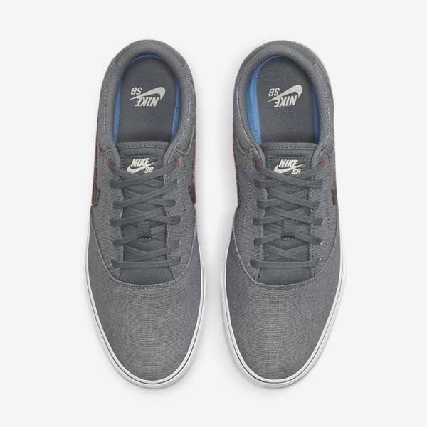 Buty Skate Damskie Nike SB Chron 2 Płócienne Premium Szare Białe | NK752LQJ